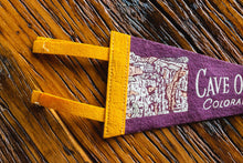 Load image into Gallery viewer, Cave of the Winds Colorado Purple Mini Felt Pennant Vintage Wall Decor - Eagle&#39;s Eye Finds
