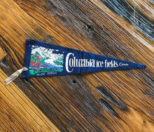 Load image into Gallery viewer, Columbia Ice Fields Canada Navy Blue Felt Pennant Vintage Wall Decor - Eagle&#39;s Eye Finds
