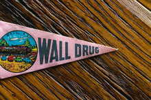 Load image into Gallery viewer, Wall Drug Store South Dakota Pink Felt Pennant Vintage Travel Souvenir - Eagle&#39;s Eye Finds
