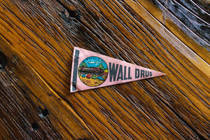 Wall Drug Store South Dakota Pink Felt Pennant Vintage Travel Souvenir - Eagle's Eye Finds
