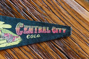 Central City Colorado Black Felt Pennant Vintage Wall Decor - Eagle's Eye Finds