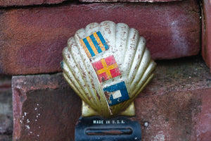 Shell License Plate Topper Vintage Automobile Decor - Eagle's Eye Finds