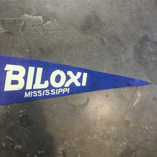 Load image into Gallery viewer, Biloxi Mississippi Blue Felt Pennant Vintage Wall Decor - Eagle&#39;s Eye Finds
