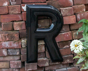 Initial Letters R E or V Big Porcelain Letters Vintage Wall Hanging Decor - Eagle's Eye Finds