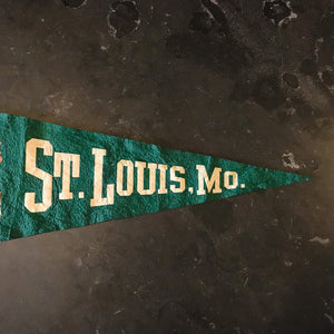 St. Louis Missouri American Indian Green Felt Pennant Vintage Wall Decor - Eagle's Eye Finds