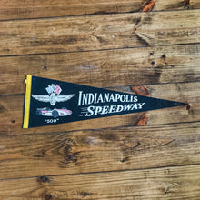 Load image into Gallery viewer, Indianapolis Speedway Indy 500 Felt Pennant Vintage Racing Wall Decor - Eagle&#39;s Eye Finds
