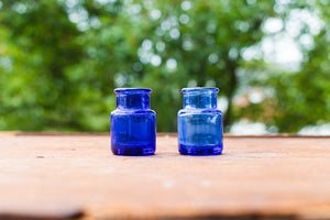 Little Cobalt Blue Bottles Vintage Small Bromo Seltzer Bottles - Eagle's Eye Finds