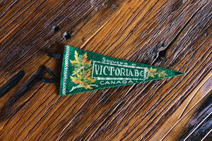 Victoria Canada Green Felt Pennant Vintage Wall Art Decor - Eagle's Eye Finds