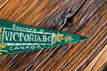 Load image into Gallery viewer, Victoria Canada Green Felt Pennant Vintage Wall Art Decor - Eagle&#39;s Eye Finds
