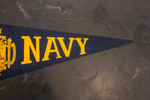 Navy Naval Academy Vintage Blue Felt Pennant Military Wall Hanging Decor - Eagle's Eye Finds