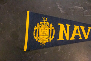 Navy Naval Academy Vintage Blue Felt Pennant Military Wall Hanging Decor - Eagle's Eye Finds