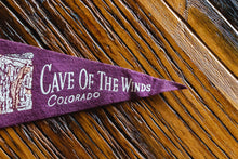 Load image into Gallery viewer, Cave of the Winds Colorado Purple Mini Felt Pennant Vintage Wall Decor - Eagle&#39;s Eye Finds

