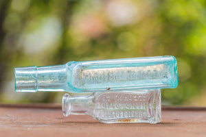 Chamberlain Medicine Bottles Vintage Aqua and Clear Apothecary Bottles - Eagle's Eye Finds