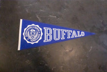 Load image into Gallery viewer, University at Buffalo Navy Felt Pennant Vintage College Wall Decor - Eagle&#39;s Eye Finds
