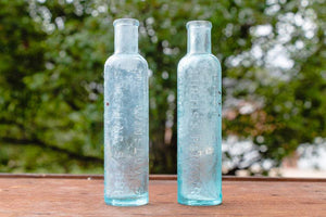 Mrs. Winslow's Soothing Syrup Bottle Vintage Aqua Baby Medicine Bottle - Eagle's Eye Finds