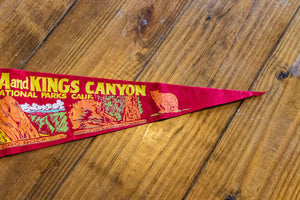 Sequoia and Kings Canyon National Parks Vintage Felt Pennant Wall Decor - Eagle's Eye Finds