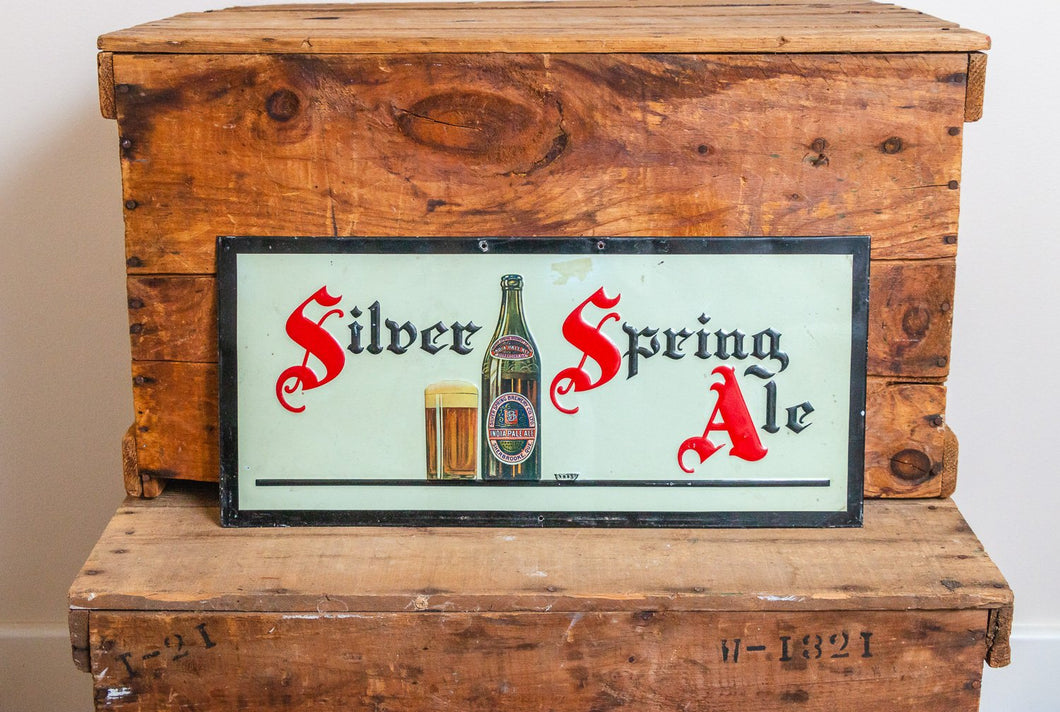Silver Spring Ale Vintage Tin Beer Sign Wall Hanging Bar Decor - Eagle's Eye Finds