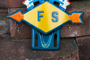 Sunoco USA First FS Initials License Plate Topper Vintage Automobilia - Eagle's Eye Finds