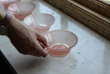 Load image into Gallery viewer, Pink Diana Bowls Depression Glass Vintage - Eagle&#39;s Eye Finds
