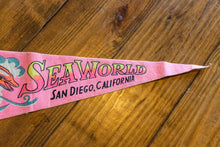 Load image into Gallery viewer, Dolphin SeaWorld San Diego Pink Pennant Vintage Felt Wall Decor - Eagle&#39;s Eye Finds
