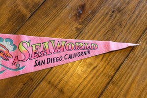 Dolphin SeaWorld San Diego Pink Pennant Vintage Felt Wall Decor - Eagle's Eye Finds