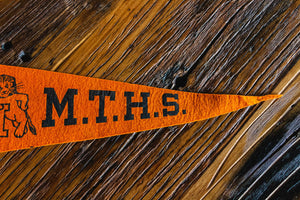 Middle Township High School MTHS New Jersey Orange Felt Pennant Vintage Wall Decor - Eagle's Eye Finds