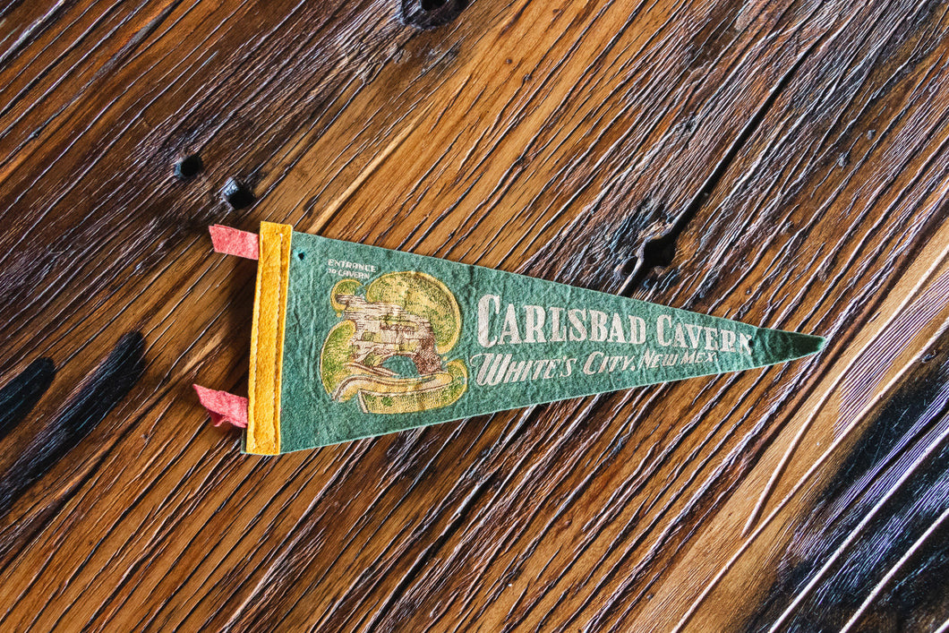 Carlsbad Caverns New Mexico Vintage Felt Pennant Wall Decor - Eagle's Eye Finds