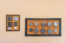 Load image into Gallery viewer, Framed Vintage Tin Lids Vintage Advertising Wall Hanging Decor - Eagle&#39;s Eye Finds
