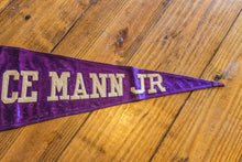 Load image into Gallery viewer, Horace Mann Jr Purple Pennant Vintage Wall Decor - Eagle&#39;s Eye Finds
