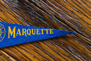 Marquette University Blue Felt Pennant Vintage Wall Hanging Decor - Eagle's Eye Finds