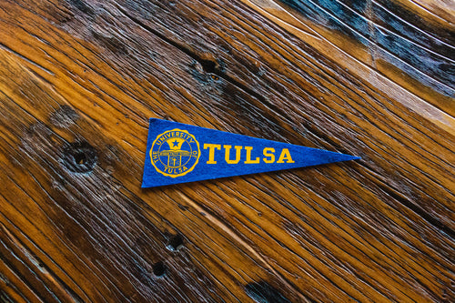 University of Tulsa Mini Felt Pennant Vintage College Wall Decor - Eagle's Eye Finds