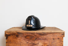 Load image into Gallery viewer, Phenolic Firefighter Helmet with Leather Badge Number 1 MFD - Eagle&#39;s Eye Finds
