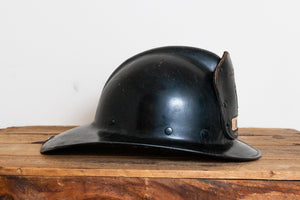 Phenolic Firefighter Helmet with Leather Badge Number 1 MFD - Eagle's Eye Finds
