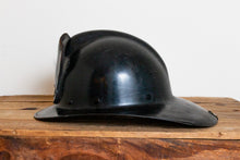Load image into Gallery viewer, Phenolic Firefighter Helmet with Leather Badge Number 1 MFD - Eagle&#39;s Eye Finds
