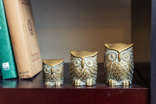 Load image into Gallery viewer, Brass Owl Figurines Vintage Gold Small Bird Set - Eagle&#39;s Eye Finds
