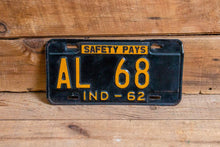 Load image into Gallery viewer, Al 68 Indiana 1962 License Plate Vintage Wall Hanging Decor - Eagle&#39;s Eye Finds
