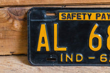 Load image into Gallery viewer, Al 68 Indiana 1962 License Plate Vintage Wall Hanging Decor - Eagle&#39;s Eye Finds

