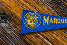 Load image into Gallery viewer, Marquette University Blue Felt Pennant Vintage Wall Hanging Decor - Eagle&#39;s Eye Finds
