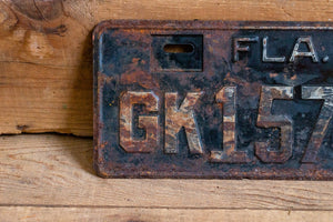 1934 Florida License Plate Commercial Use Vintage Wall Hanging Decor - Eagle's Eye Finds
