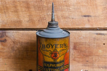 Load image into Gallery viewer, Boyer&#39;s Sulphurized Cutting Oil Vintage Oil Can - Eagle&#39;s Eye Finds
