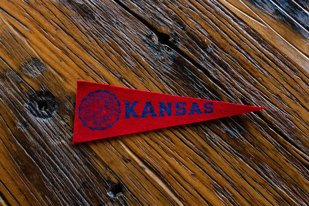 University of Kansas Mini Felt Pennant Vintage College Wall Decor - Eagle's Eye Finds
