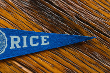 Load image into Gallery viewer, Rice University Mini Blue Felt Pennant Vintage Wall Hanging Decor - Eagle&#39;s Eye Finds
