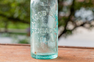 Jacob Lipps Pensacola FL Hutch Bottle Vintage Antique Glass Bottles - Eagle's Eye Finds