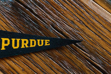 Load image into Gallery viewer, Purdue University Black Felt Pennant Vintage Dorm Decor - Eagle&#39;s Eye Finds
