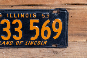 Illinois 1955 Land of Lincoln License Plate Vintage Wall Hanging Decor - Eagle's Eye Finds