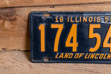 Load image into Gallery viewer, Illinois 1955 Land of Lincoln License Plate Vintage Wall Hanging Decor - Eagle&#39;s Eye Finds
