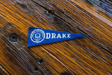 Load image into Gallery viewer, Drake University Blue Felt Pennant Vintage College Wall Decor - Eagle&#39;s Eye Finds
