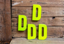 Load image into Gallery viewer, Metal Letter D Service Station Sign Vintage Chippy Wall Decor Initial DD DDD Vintage Chippy Marquee - Eagle&#39;s Eye Finds
