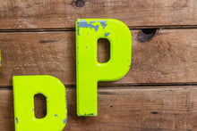Load image into Gallery viewer, Metal Letter P Service Station Sign Vintage Chippy Wall Decor Initial PP PPP Vintage Chippy Marquee - Eagle&#39;s Eye Finds
