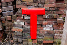 Load image into Gallery viewer, Red Letter T Porcelain Vintage Wall Hanging Decor Initials Name Letter - Eagle&#39;s Eye Finds
